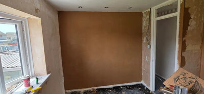 Plastering work on a new build extension