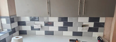 Porcelain floor tiling in a South Wales bathroom