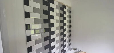 Metro tile splashback with grey grout