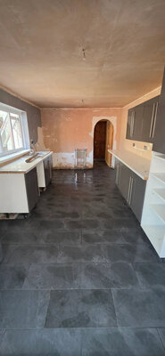 Kitchen floor tiling installation in Bridgend