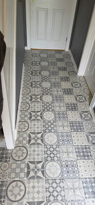 Completed tiling project in a South Wales home